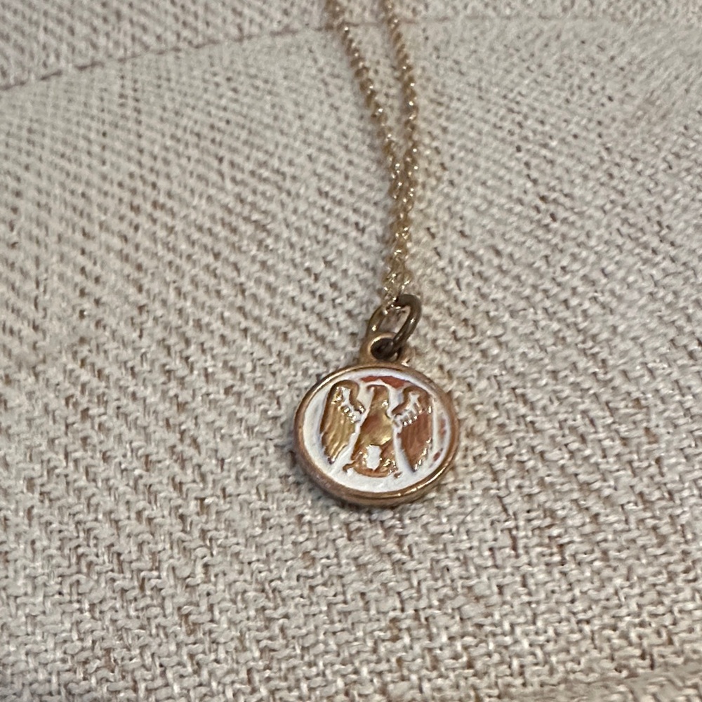 Hand Crafted Gold Liberty Pendant Necklace - Picture 2 of 4